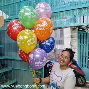 Bong bóng bay Happy Birthday đủ màu